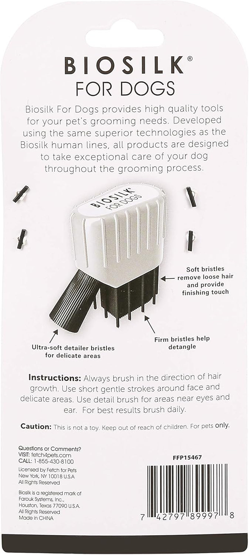 Facial Brush with Silk Therapy for Dogs - Grooming Brush with Detailer Bristles for Hard to Reach Areas on Dog Faces