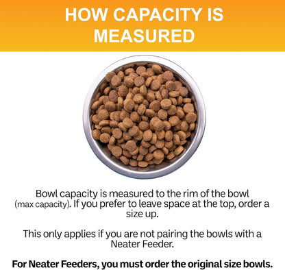 1.5 Cup (12 Oz.) Stainless Steel Dog Bowls, 1 Single Neater Feeder Replacement Bowl (Cat/Small Models), Dog Food Bowl or Water Bowls, Dishwasher Safe Metal Dish for Cats & Small Dogs