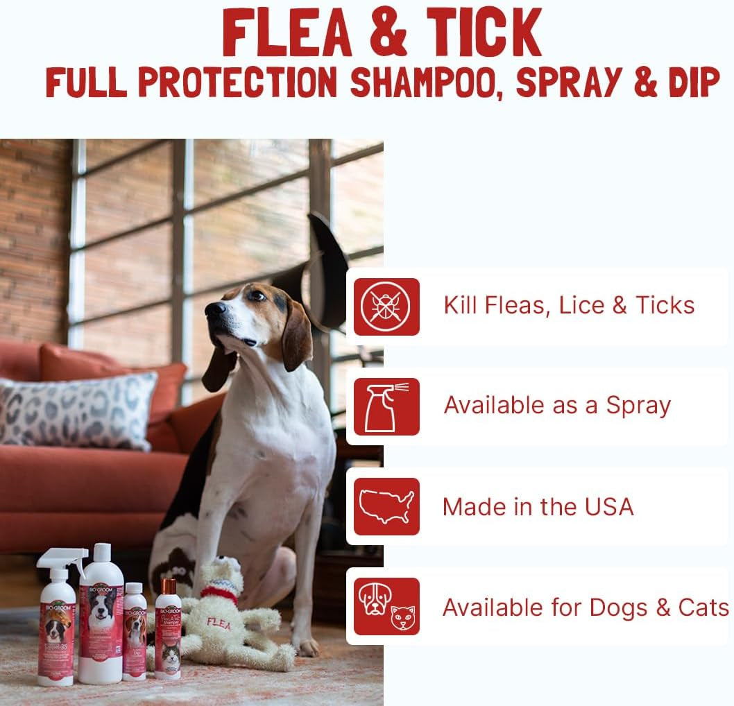 Flea & Tick Dog Shampoo – Flea and Tick Prevention for Dogs, Cat Flea Treatment, Cruelty-Free, Made in USA, Natural Tick Repellent, Protein-Lanolin Shampoo – 1 Gallon