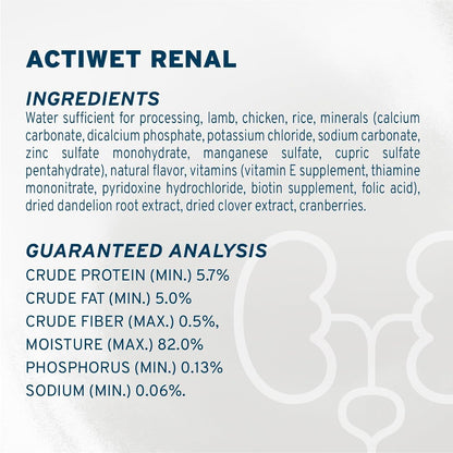 - Dog Food, Vet Formulated Wet Dog Food for Kidney Support, Non-Gmo, Lamb Flavor, Made in Italy (3.5 Oz, 32 Pack)