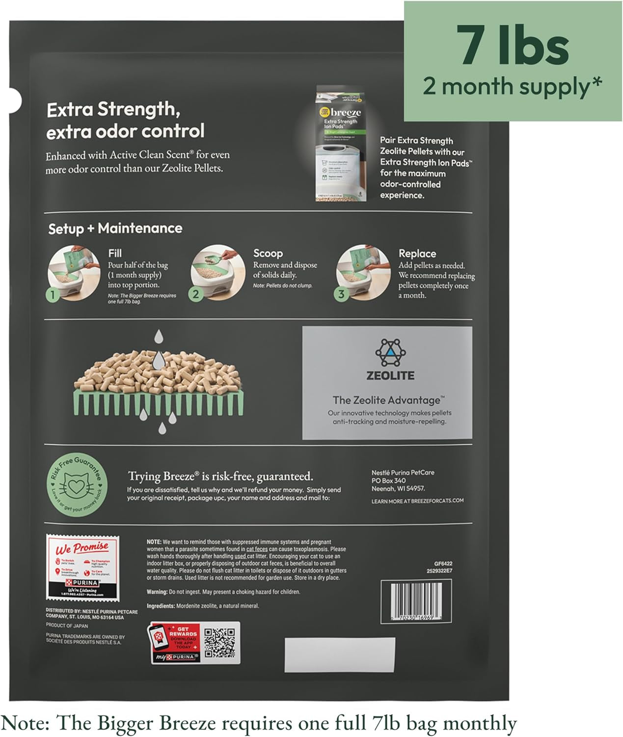 Purina  Scented Litter Pellets, Breeze Enhanced Refill Litter Pellets in Recyclable Box - (4) 7 Lb. Bags