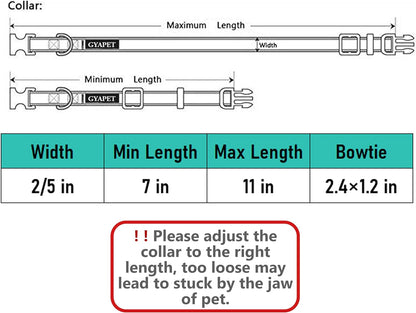 Cat Collar Breakaway Bowtie Safety with Bell Adjustbale Kitten Puppy Solid Plaid Color Set D-[2Pcs] Pink-2